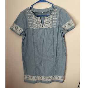 Denim Embroidered Lightweight Dress Size Small